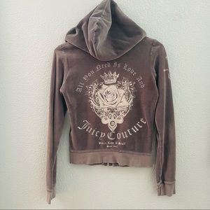 Juicy couture zip up velour sweatshirt